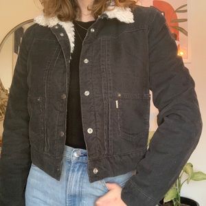 black levi’s sherpa corduroy jacket